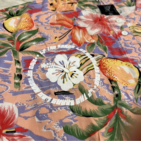 NWT LF The Brand | Hawaiian Button Down Crop‎ Top | Pink/Green | Size XS - Picture 8 of 12